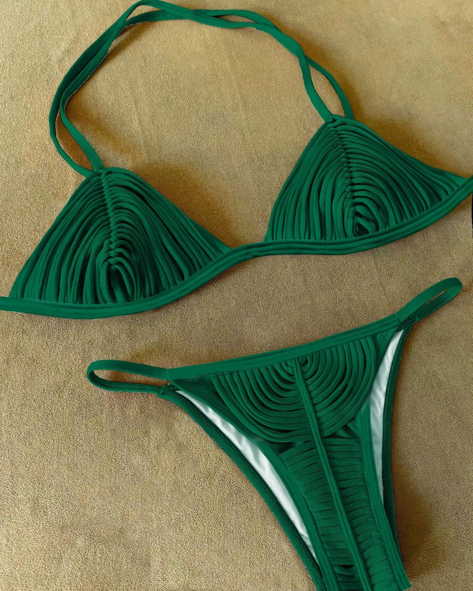 Braided Rope Bandage Stripes Brazilian Bikini Swimwear - immagine 3