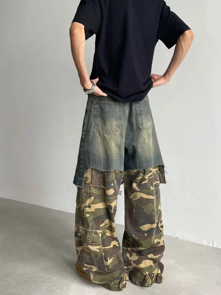 Camouflage Patchwork Baggy Jeans - immagine 3
