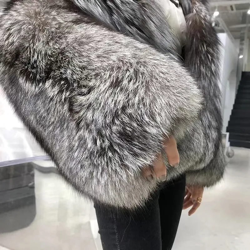 eco pelliccia Fur Coat Women Faux Fox Fur Coat - immagine 6
