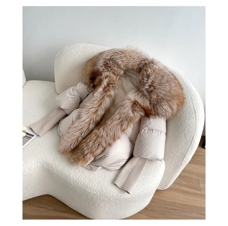 Piumino d'oca con pelliccia di vera volpe - immagine 7