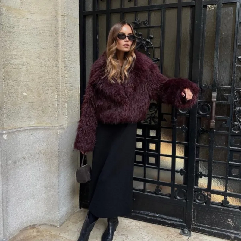 Pelliccia ecologico donna scollo - immagine 3