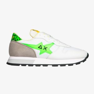 Scarpa da ginnastica Saun68 z31209 bianco verde fluo
