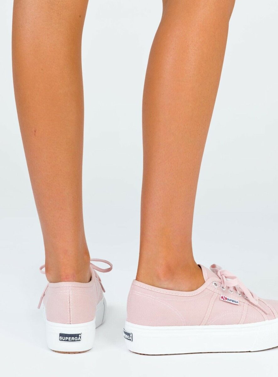 Scarpa da ginnastica donna Superga 2790 zeppa colore rosa - immagine 4