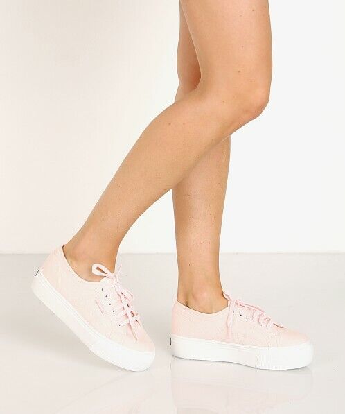 Scarpa da ginnastica donna Superga 2790 zeppa colore rosa - immagine 6