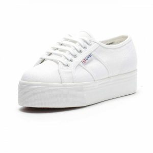 Scarpa da ginnastica donna con zeppa superga 2790 colore white
