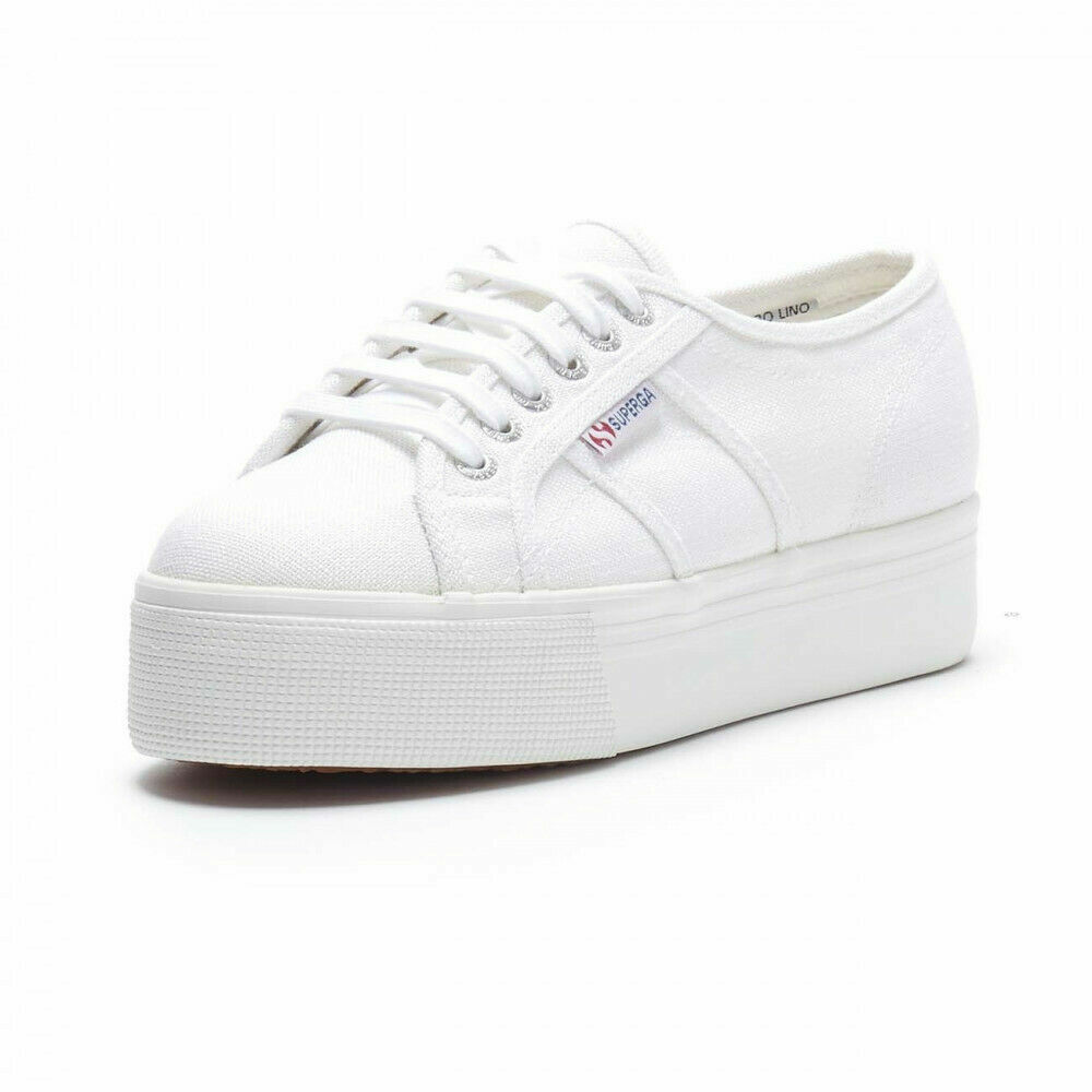 Scarpa da ginnastica donna con zeppa superga 2790 colore white