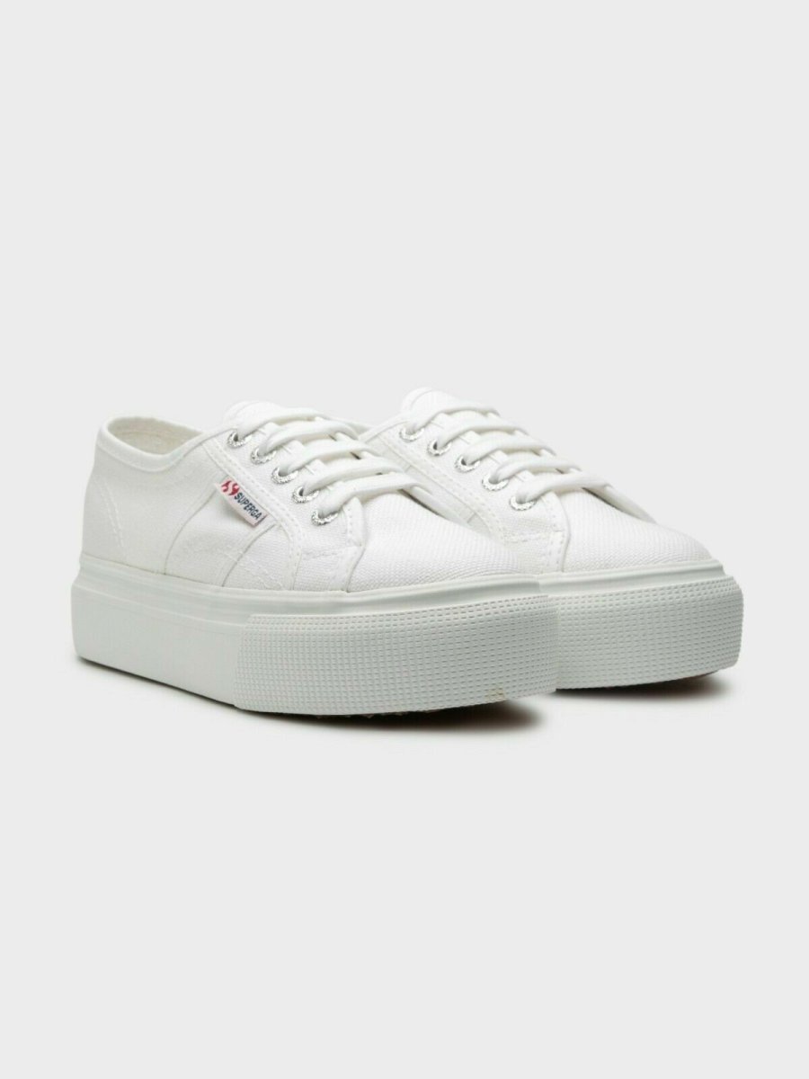 Scarpa da ginnastica donna con zeppa superga 2790 colore white - immagine 4