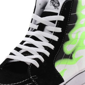 Scarpa da ginnastica vans SK8 Hi nero bianco verde Flame VN0A4U3CXEY1