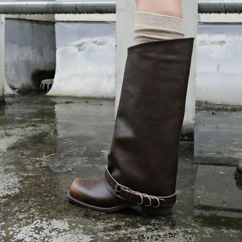 Stivale in pelle fibbia - immagine 2