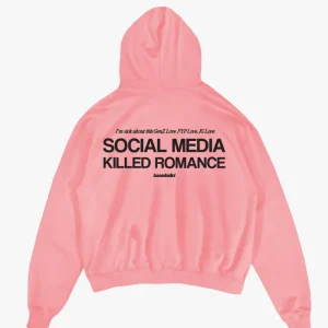 Hoodie "KILLED ROMANCE" Pink/Black