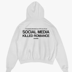 Hoodie "KILLED ROMANCE" White/Black