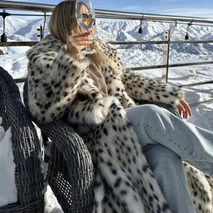 Pelliccia ecologica animalier Long Belted Leopard