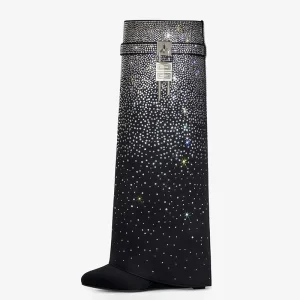 Stivale alto shark strass luxury donna