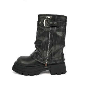 Stivale platform fullzip doppiato donna