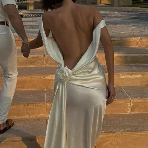 Satin Backless Sexy Maxi Dress