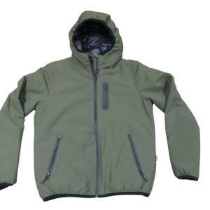 TREZ giubbotto uomo invernale con cappuccio mod Gregg col Verde Militare