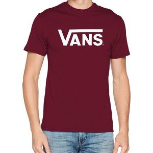 Vans Classic, Maglietta Uomo, Rosso (Burgundy/White), Medium