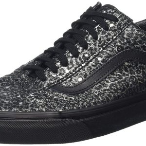 Vans Old Skool Scarpe da skater, Basse, Unisex, Adulto, Nero (Metallic Leopard Black/Black)