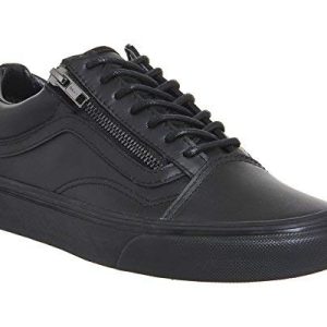 Vans Womens Old Skool Zip Gunmetal Black Leather Trainers U 6