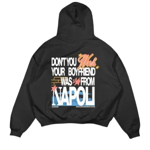 Hoodie “WISHYOUR” Boyfriend Black/Multi