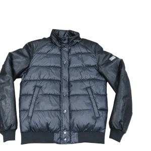 YES ZEE giubbotto uomo nylon e ecopelle nero J805KA00