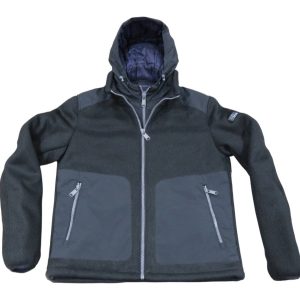 YES ZEE giubbotto uomo in tessuto con cappuccio e finto gilet staccabile J841Q500 col nero