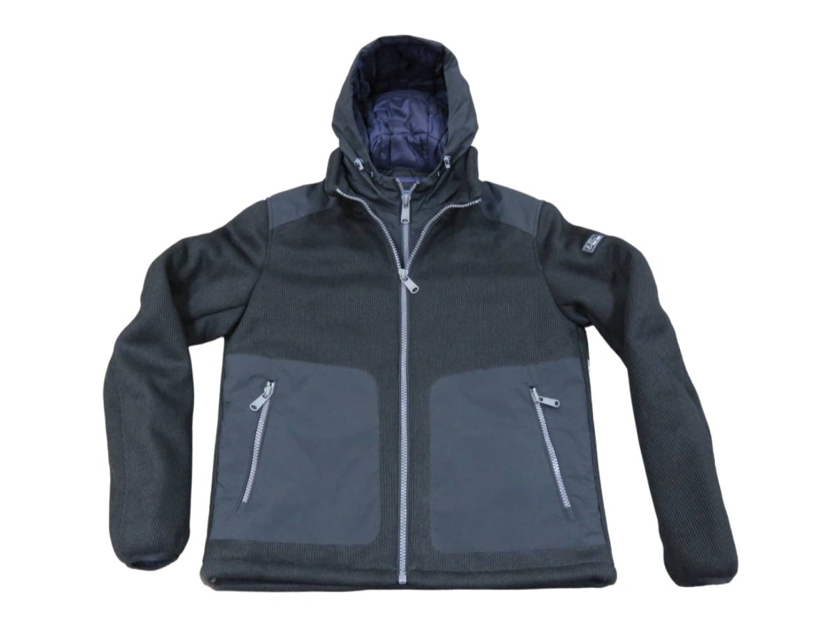 YES ZEE giubbotto uomo in tessuto con cappuccio e finto gilet staccabile J841Q500 col nero - immagine 2