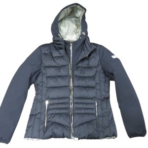 YES ZEE giubbino donna corto tessuto nylon e soft shell con cappuccio e finto gilet staccabili J045M800 col nero