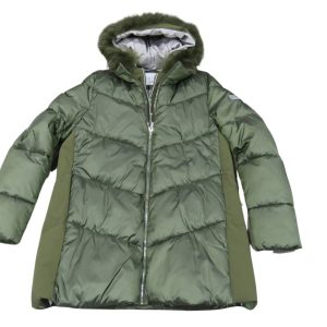 YES ZEE giubbino Piumino donna lungo con cappuccio staccabile O005QV00 col verde