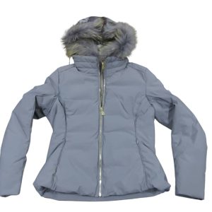 YES ZEE giubbino piumino donna corto con cappuccio e pelliccia J051Q800 col grigio