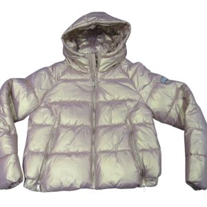 YES ZEE giubbino piumino corto con cappuccio donna J035GA00 col verde militare chiaro