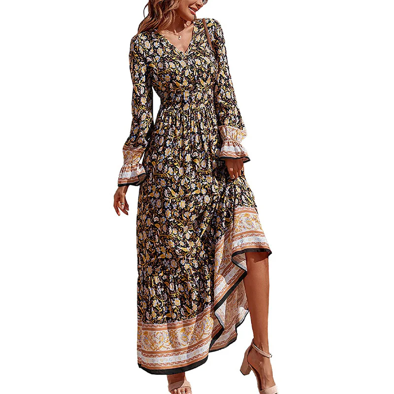 Fall New Fake Beach Long Bohemian Dress - immagine 5