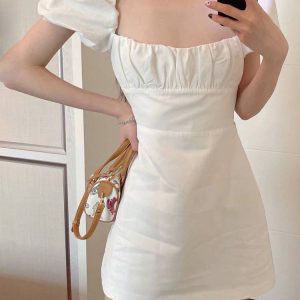 Abito corto donna balconcino stringato