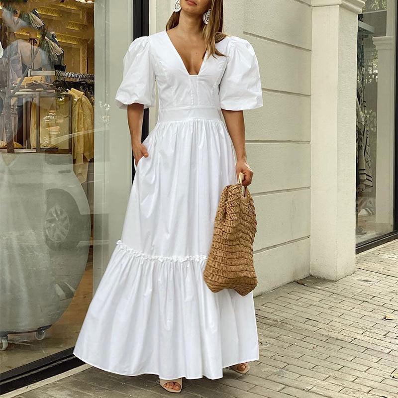 Abito maxy balze donna manica palloncino - immagine 6