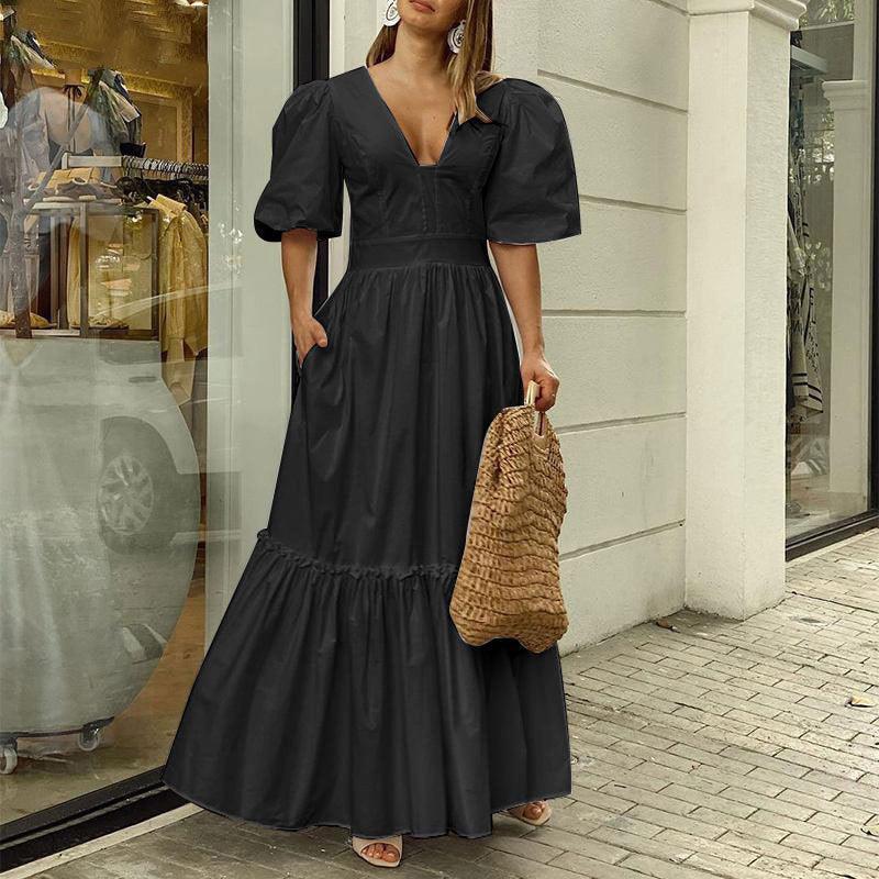 Abito maxy balze donna manica palloncino - immagine 7