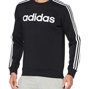 adidas Essentials 3 Stripes Crewneck Fleece, Sweatshirts Uomo, Black/White, L