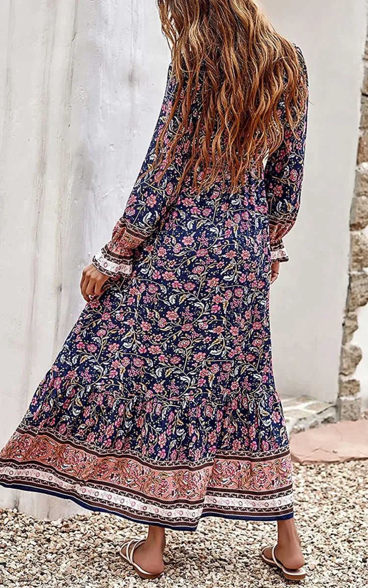Fall New Fake Beach Long Bohemian Dress - immagine 4