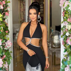 Abito lungo Irene con intreccio