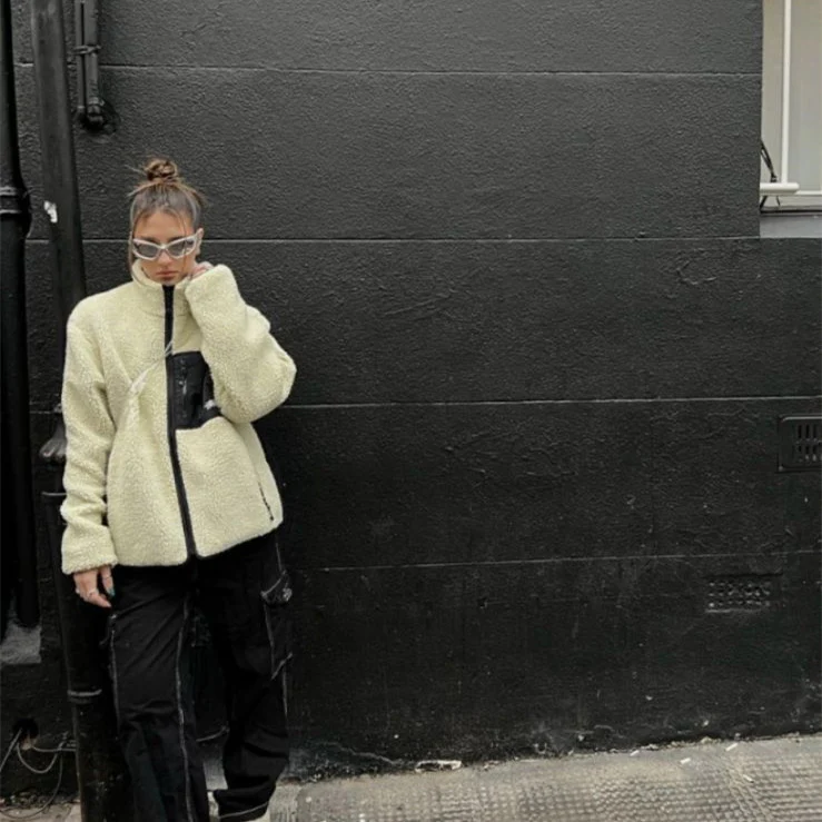 Casual Loose Two-sided Lamb Wool Jacket - immagine 5