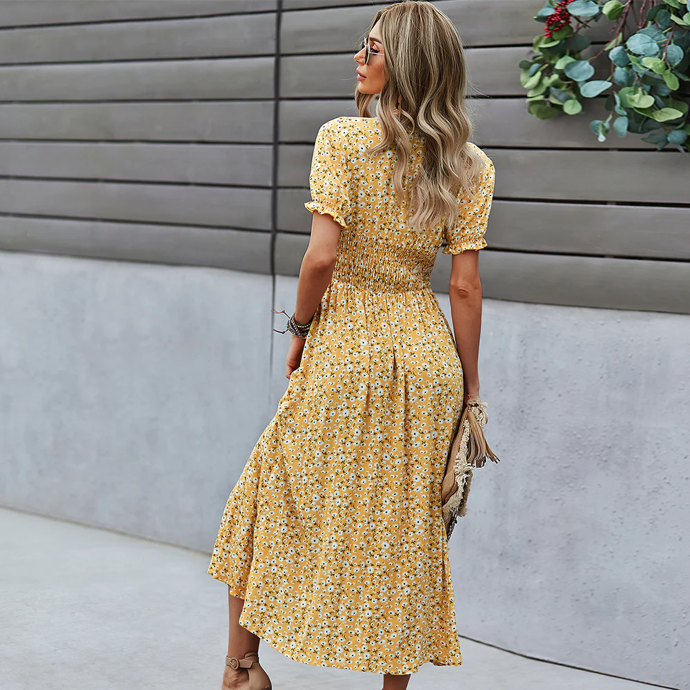 Women's Fashionable Bohemian Casual Swing Dress - immagine 5