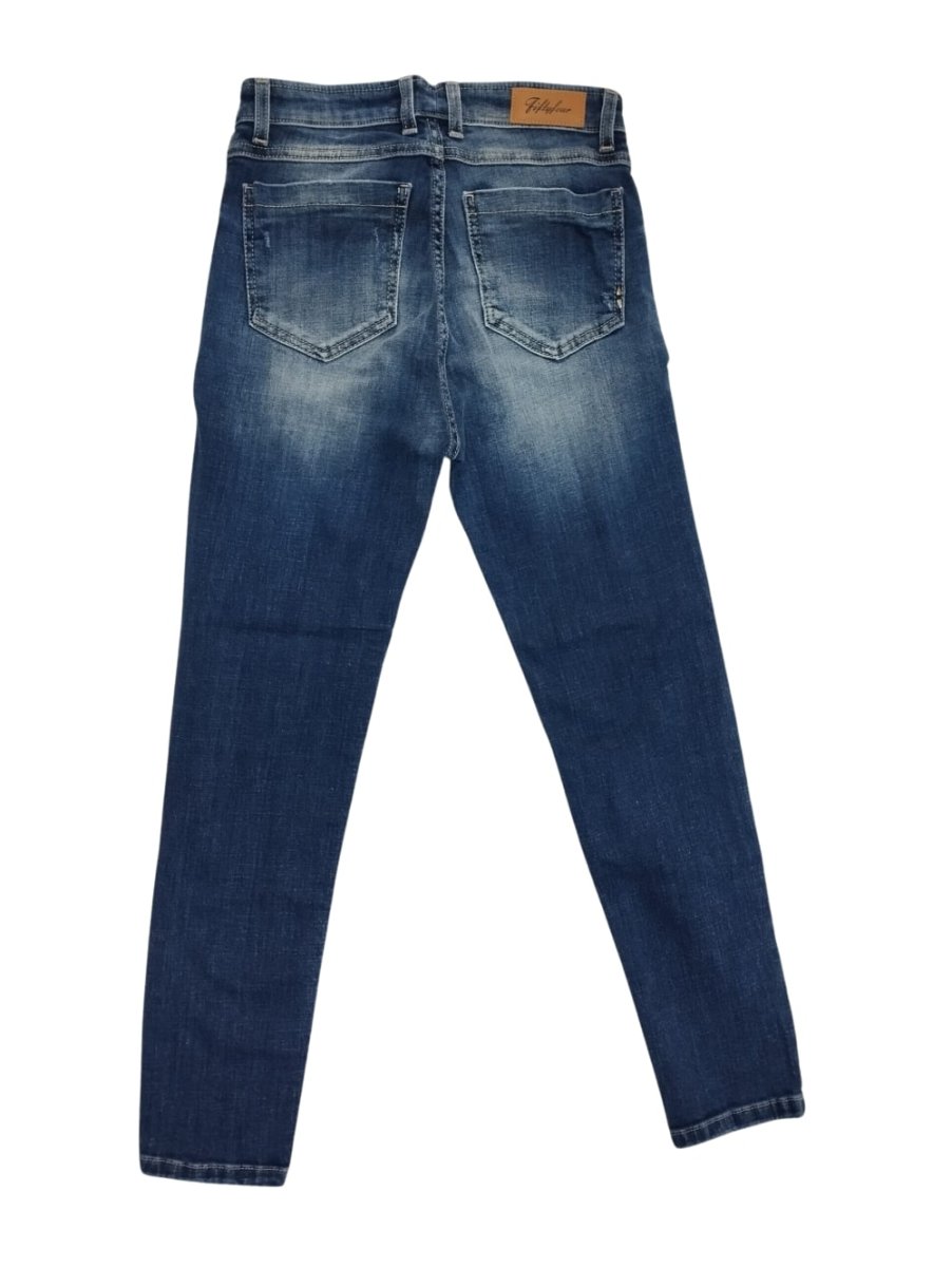 Jeans Fifty Four, pantalone donna , modello MIRED JB22 col denim scuro , 99% cot 1 % elast - immagine 3