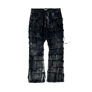 Painted Ripped Flare Jeans