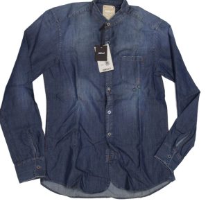 Displaj camicia uomo Mod Rue B4 tg M Blu Denim collo alla coreana