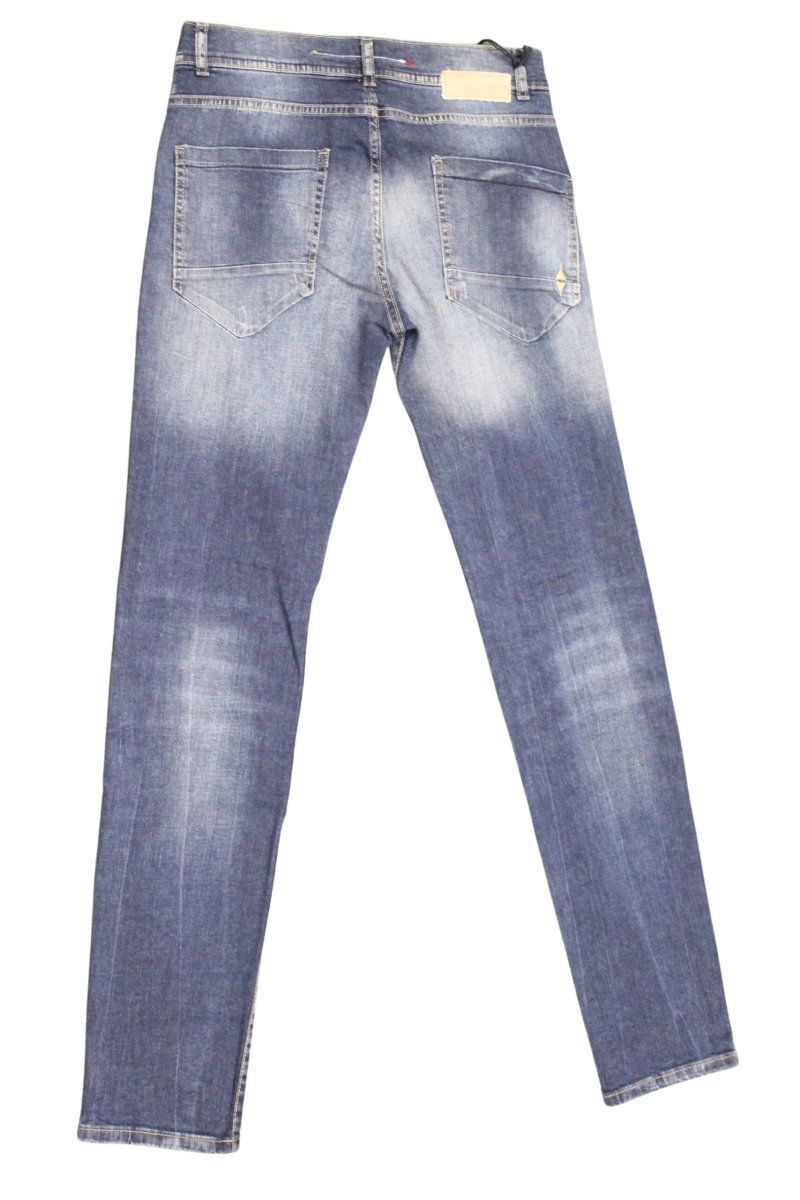 FIFTY FOUR jeans uomo Super Slim con bottoni art Staff 00 J341 tg 36/50 blu denim - immagine 3