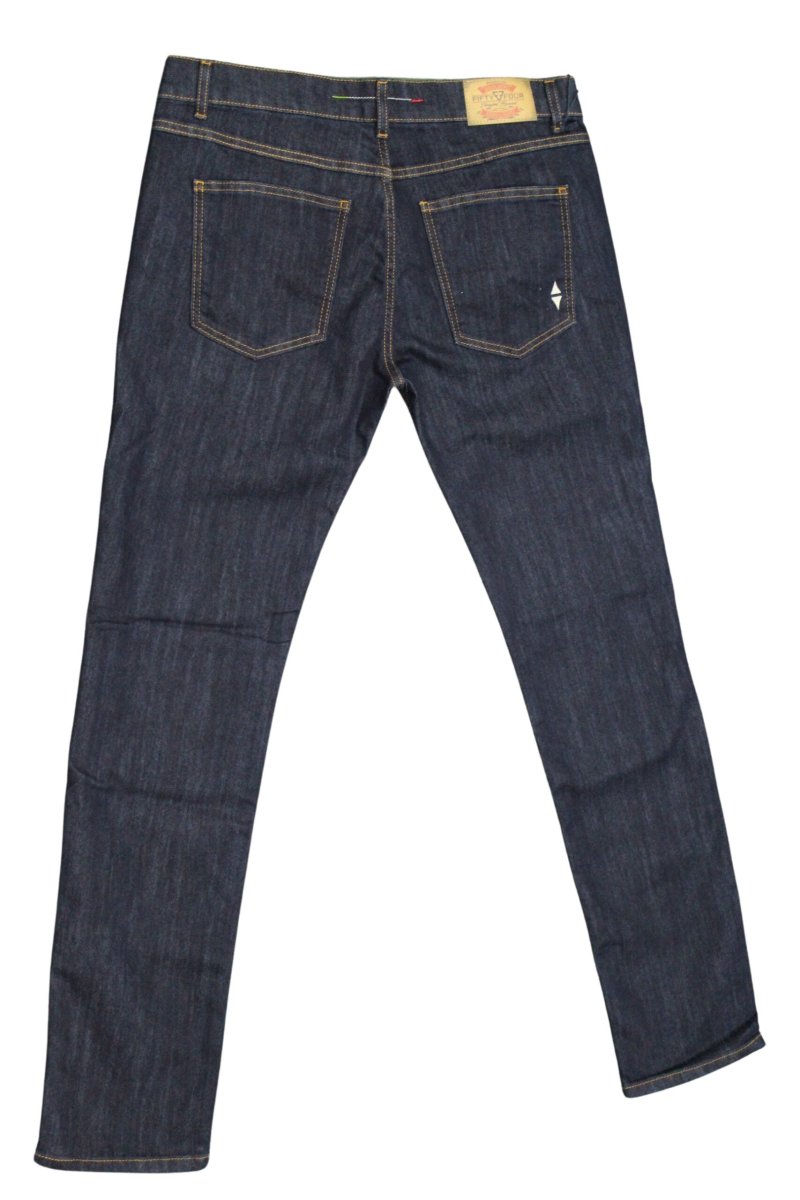 FIFTY FOUR jeans uomo Skinny aderente con bottoni art Glint 00 J989 tg 31/45 Blu scuro - immagine 3