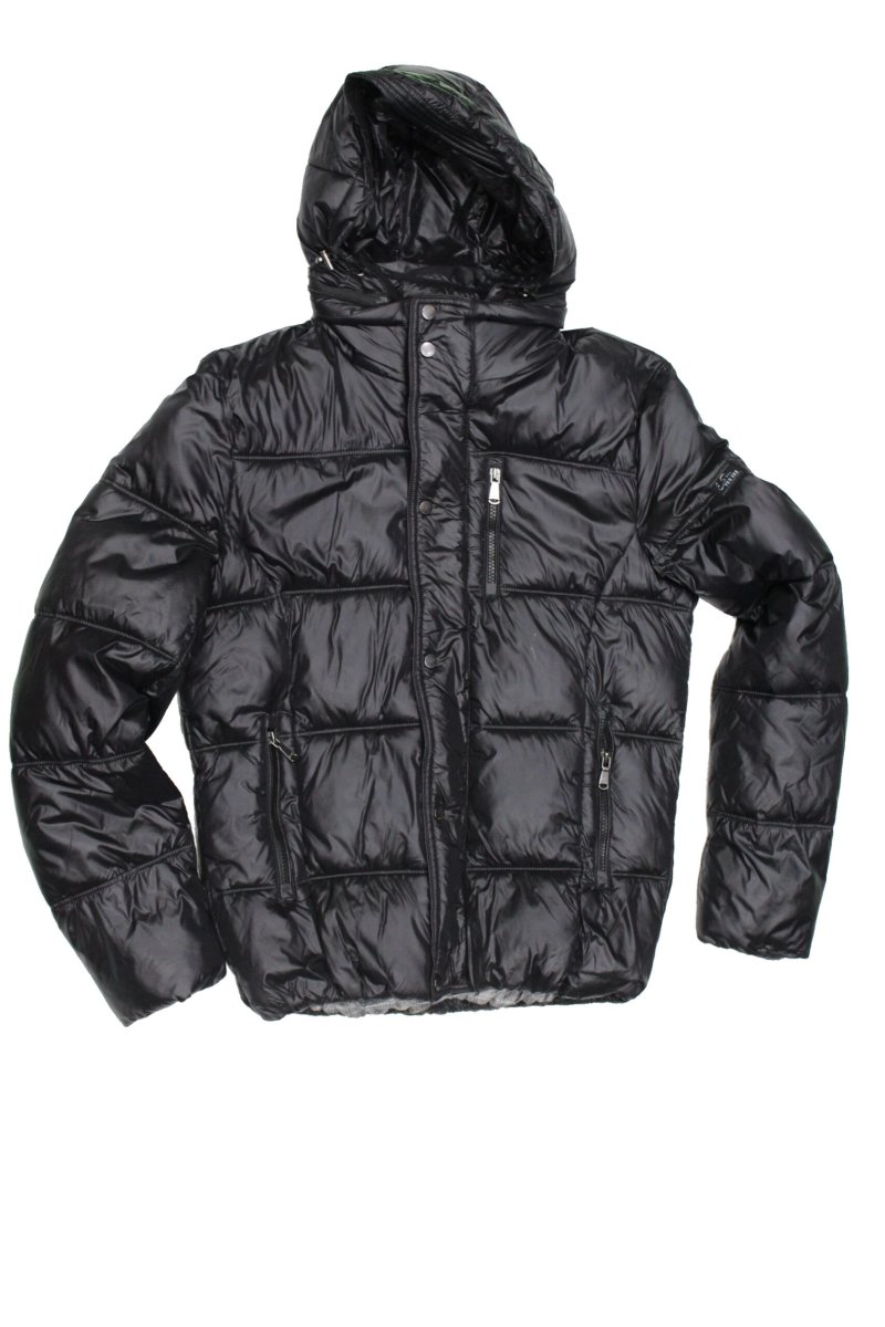 YES ZEE Piumino uomo cappuccio staccabile J819-L800 Nero - immagine 2