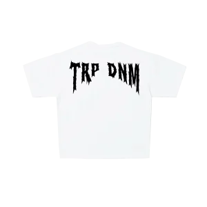 Black Punk Print Boxy Fit Cotton White Tee