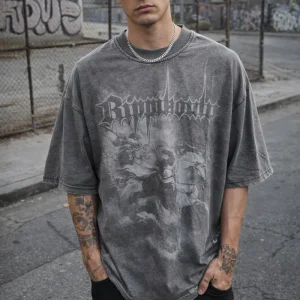 Maglia stampa streetwear Grigia