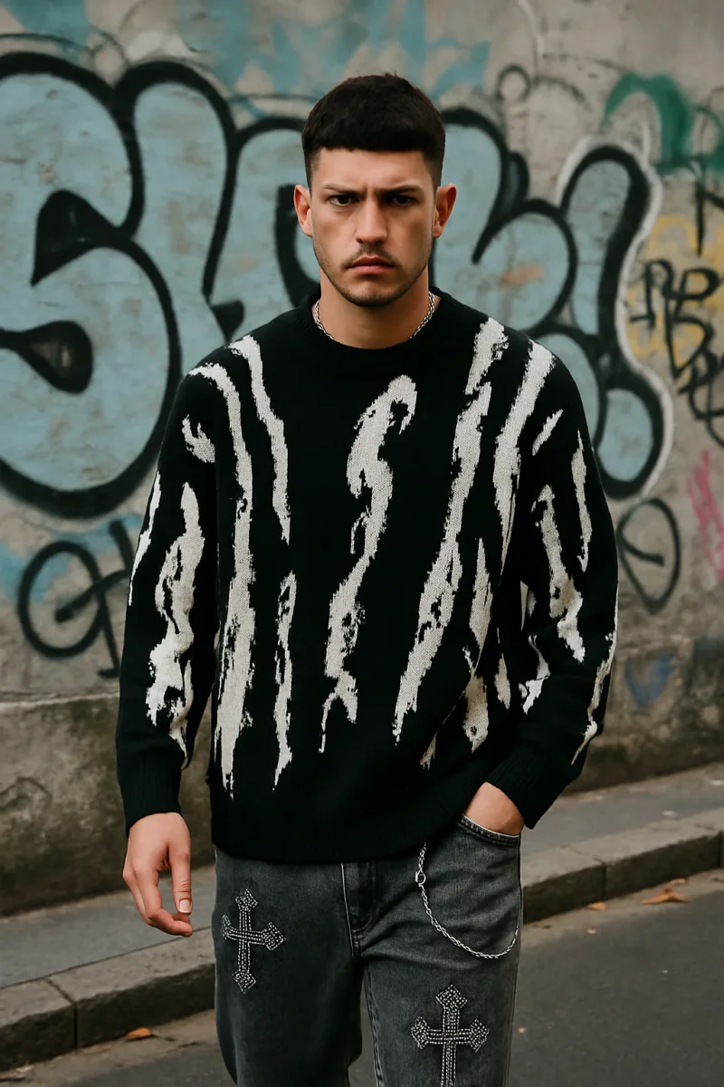 Maglione reverse uomo nero